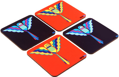 One For Blue Square Medium Density Fibreboard Coaster Set