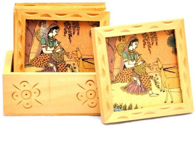 35% OFF on Shoppingtara Square Wood Coaster Set