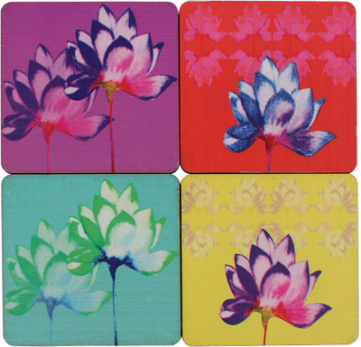 33% OFF on ARTychoke Square Medium Density Fibreboard Coaster Set