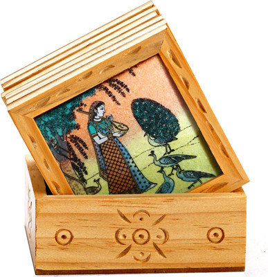 36% OFF on Aapno Rajasthan Square Wood, Gemstone Coaster Set 36% OFF on Aapno Rajasthan Square Wood, Gemstone Coaster Set