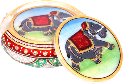 37% OFF on ArjaaIndia Round Marble Coaster Set