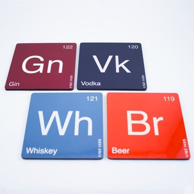 Half Horn Square Acrylic Coaster Set