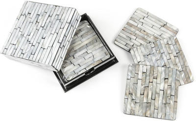 CherryTin Square Wood, Medium Density Fibreboard Coaster Set CherryTin Square Wood, Medium Density Fibreboard Coaster Set