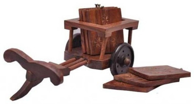 48% OFF on Onlineshoppee Square Wood Coaster Set