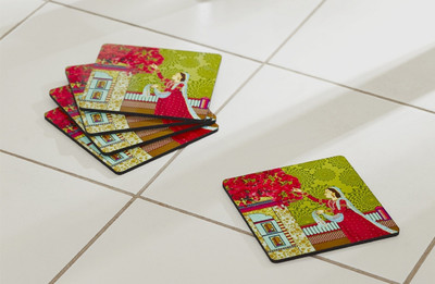 26% OFF on @home Square Medium Density Fibreboard Coaster Set