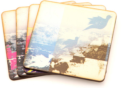 50% OFF on ARTychoke Square Wood Coaster Set