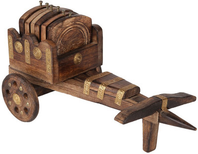 33% OFF on Pindia Square Wood Coaster Set