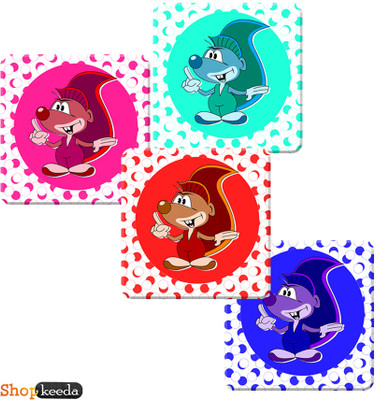 50% OFF on Shopkeeda Square Medium Density Fibreboard Coaster Set