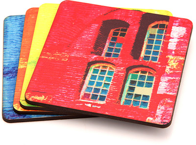 50% OFF on ARTychoke Square Wood Coaster Set