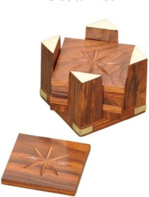 82% OFF on Onlineshoppee Square Wood Coaster Set