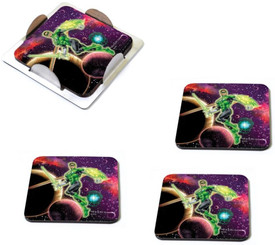 MeSleep Green Lantern Wooden Coaster Set - Pack Of 4