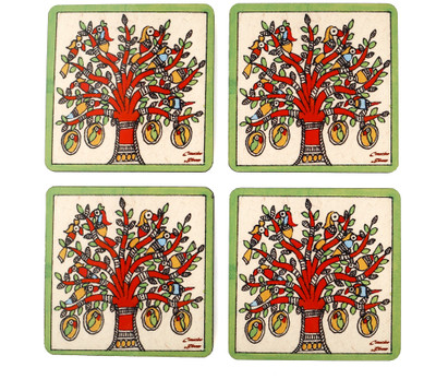 20% OFF on Creative Bloom Square Medium Density Fibreboard Coaster Set