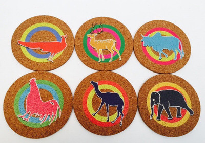 Ashvita Design Studio Round Cork Coaster Set Ashvita Design Studio Round Cork Coaster Set