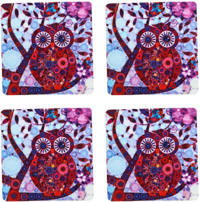 63% OFF on Kiosha Square Medium Density Fibreboard Coaster Set