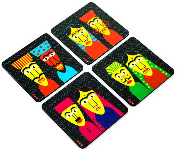 Mad(e) in India Square Medium Density Fibreboard Coaster Set Mad(e) in India Square Medium Density Fibreboard Coaster Set