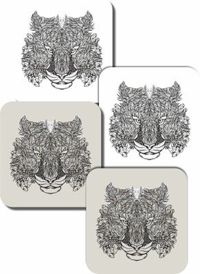 TCF Square Medium Density Fibreboard Coaster Set