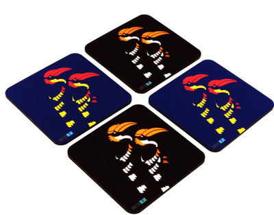 One For Blue Square Medium Density Fibreboard Coaster Set