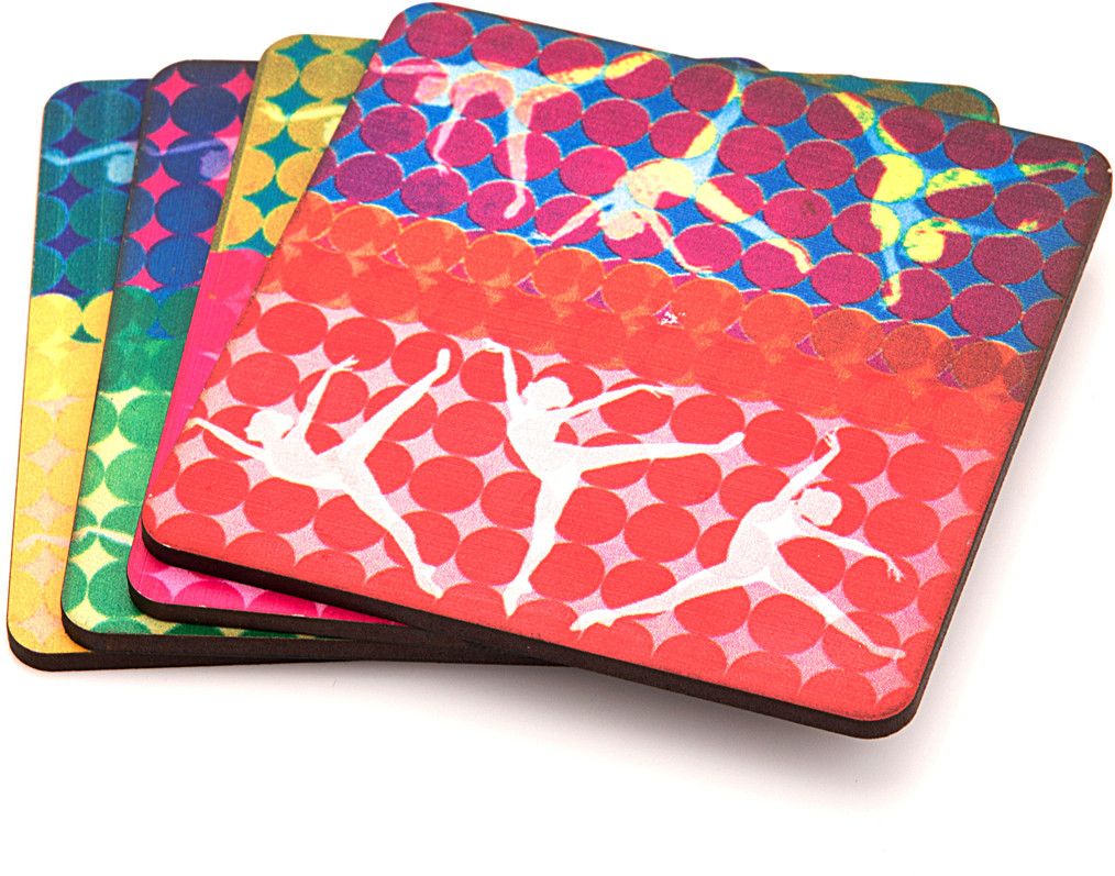 50% OFF on ARTychoke Square Wood Coaster Set