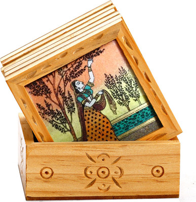 36% OFF on Aapno Rajasthan Square Wood, Gemstone Coaster Set 36% OFF on Aapno Rajasthan Square Wood, Gemstone Coaster Set