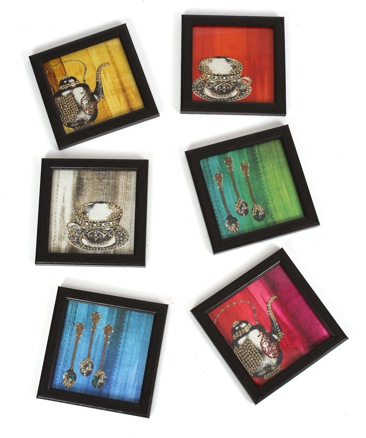 CherryTin Square Wood Coaster Set CherryTin Square Wood Coaster Set