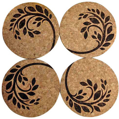 Engrave Round Cork Coaster Set Engrave Round Cork Coaster Set