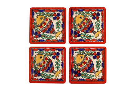 20% OFF on Creative Bloom Square Medium Density Fibreboard Coaster Set