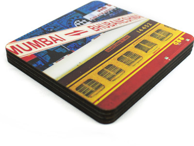 Mad(e) in India Square Medium Density Fibreboard Coaster Set Mad(e) in India Square Medium Density Fibreboard Coaster Set