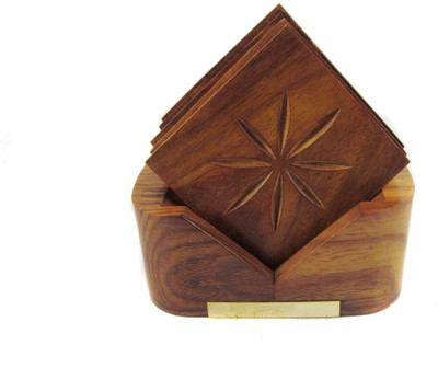 33% OFF on Pindia Square Wood Coaster Set