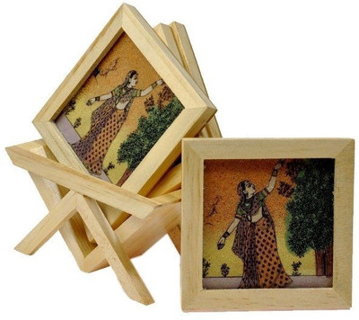 39% OFF on Shoppingtara Square Wood Coaster Set