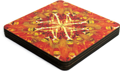Mad(e) in India Square Medium Density Fibreboard Coaster Set
