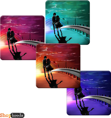 68% OFF on Shopkeeda Square Medium Density Fibreboard Coaster Set