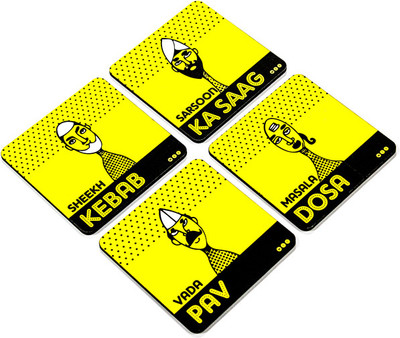 Mad(e) in India Square Medium Density Fibreboard Coaster Set Mad(e) in India Square Medium Density Fibreboard Coaster Set