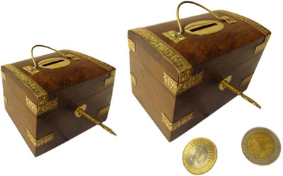 33% OFF on Pindia Beautiful Vintage Traditional Chest Shaped Wooden Money Box set of 2 Coin Bank 33% OFF on Pindia Beautiful Vintage Traditional Chest Shaped Wooden Money Box set of 2 Coin Bank