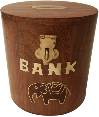 33% OFF on Pindia Simple & Elegant Round Shape Wooden Money Coin Bank 33% OFF on Pindia Simple & Elegant Round Shape Wooden Money Coin Bank