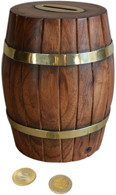 33% OFF on Pindia Fancy Vintage Barrel Shaped Medium Money Coin Bank 33% OFF on Pindia Fancy Vintage Barrel Shaped Medium Money Coin Bank
