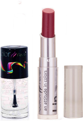 Color Fever 934 Topcoat Nail Polish+Purple Lipstick (Set Of 2)