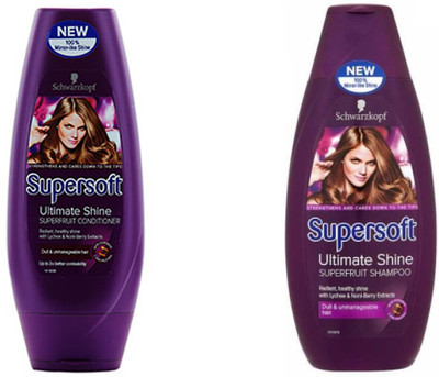 Schwarzkopf Supersoft Ultimate Shine Shampoo::Conditioner Set of 2 Schwarzkopf Supersoft Ultimate Shine Shampoo::Conditioner Set of 2
