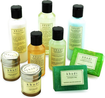 Khadi Complete Natural Solution Kit for Oily Skin & Hair Set of 9 Khadi Complete Natural Solution Kit for Oily Skin & Hair Set of 9