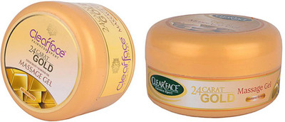 Clear Face 24 Carat Gold Dust Almond Oil Massage Gel With 24 Carat Gold Massage Gel (Set Of 2)