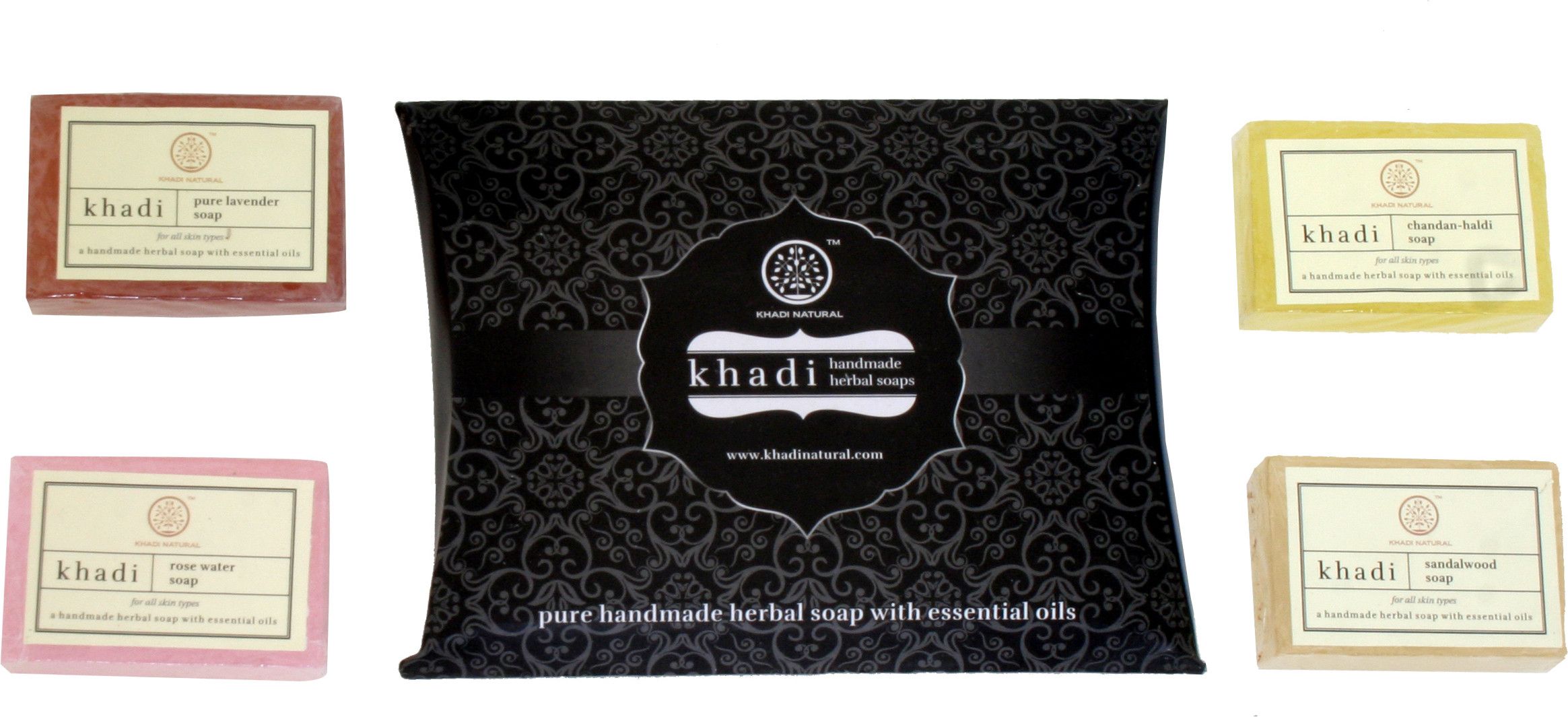 Khadi Handmade Herbal Soap Selection Pack Set of 4 Khadi Handmade Herbal Soap Selection Pack Set of 4
