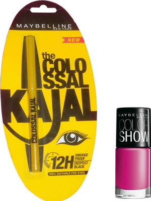 Maybelline Colossal Kajal Plus Color Show Nail Lacquer Set of 2 Maybelline Colossal Kajal Plus Color Show Nail Lacquer Set of 2