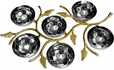 12% OFF on Sage Koncpt New leaf nut bowl 6 bowls 1 Piece Condiment Set Stainless Steel