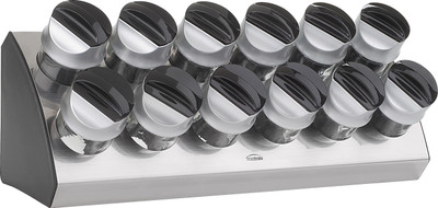 9% OFF on Trudeau 12 Bottle Wedge Spice Rack 12 Piece Condiment Set Glass