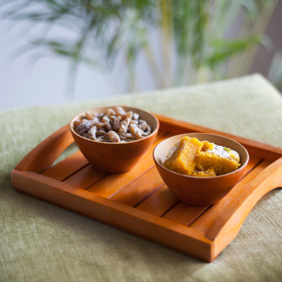 62% OFF on Exclusivelane Bowl Set With Tray Orange 3 Piece Condiment Set Wooden 62% OFF on Exclusivelane Bowl Set With Tray Orange 3 Piece Condiment Set Wooden