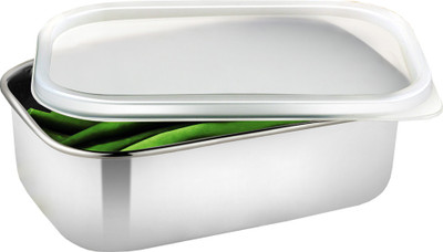 JVL Rectangular Lid Bowl - 1 Piece - 1000 ml Plastic, Stainless Steel Food Container Steel JVL Rectangular Lid Bowl - 1 Piece - 1000 ml Plastic, Stainless Steel Food Container Steel