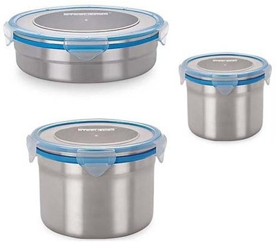 4% OFF on Steel Look - 1700 ml Stainless Steel Food Container Pack of 3, Blue 4% OFF on Steel Look - 1700 ml Stainless Steel Food Container Pack of 3, Blue