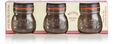 Kilner Cliptop Set Of 3 Jars-Round - 500 ml Glass Food Container Pack of 3, Clear Kilner Cliptop Set Of 3 Jars-Round - 500 ml Glass Food Container Pack of 3, Clear