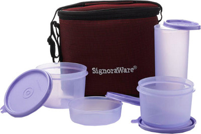 Signoraware Combo Executive Lunch Medium With Bag - 450 ml, 360 ml, 500 ml Plastic Food Container Pack of 4, Blue Signoraware Combo Executive Lunch Medium With Bag - 450 ml, 360 ml, 500 ml Plastic Food Container Pack of 4, Blue