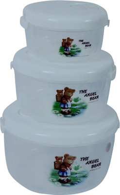 36% OFF on Angel Bear - 4.5 L Plastic Food Container Pack of 3, White