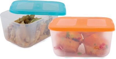 24% OFF on Varmora - 800 ml Plastic Food Container Pack of 2, Blue, Orange 24% OFF on Varmora - 800 ml Plastic Food Container Pack of 2, Blue, Orange